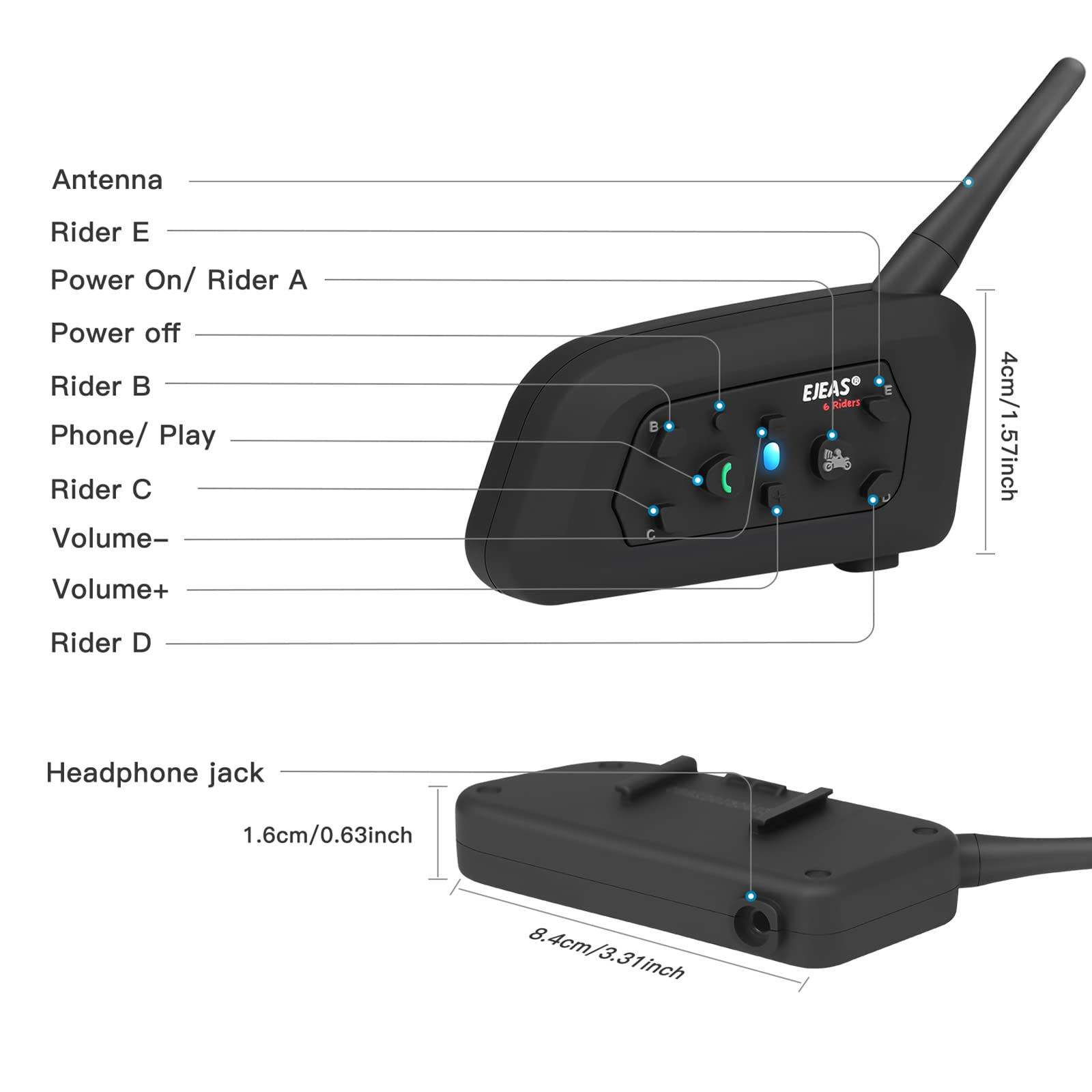 GetUSCart- EJEAS V6C Professional Football Referee Bluetooth Intercom ...