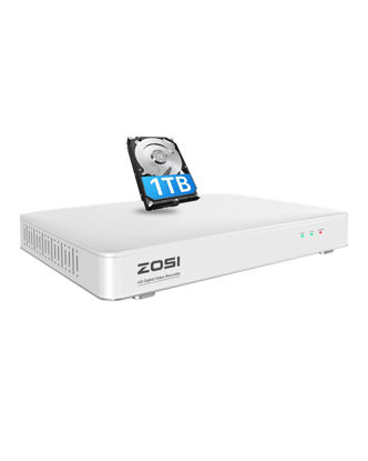 Picture of ZOSI H.265+ 3K Lite 8 Channel Security DVR Recorder with 1TB HDD,8CH Hybrid 4-in-1 CCTV DVR for 960H 720P 1080P Home Surveillance Camera System,Person Vehicle Detection,Remote Access,24/7 Recording