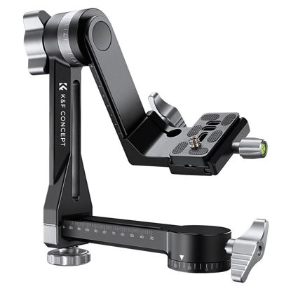 Picture of K&F Concept Upgraded Gimbal Tripod Head, Exclusive Lubricant, All-CNC Aluminum Alloy Gimbal Head, Precise Horizontal and Vertical Adjustment Tripod Head, Maximum Load Capacity of 44.09lbs/20kg.