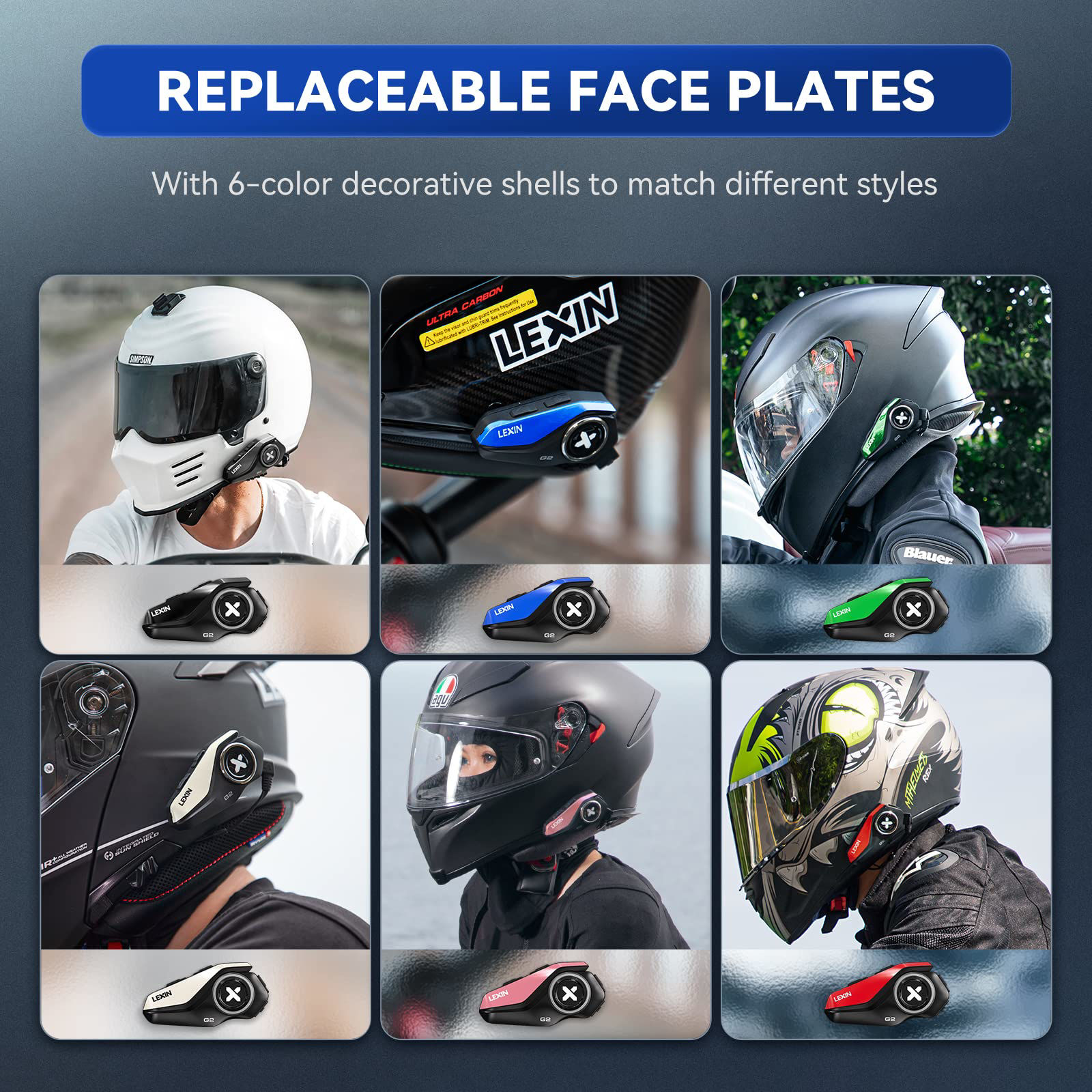 GetUSCart- LEXIN Motorcycle Bluetooth Headset, G2 Motorcycle ...