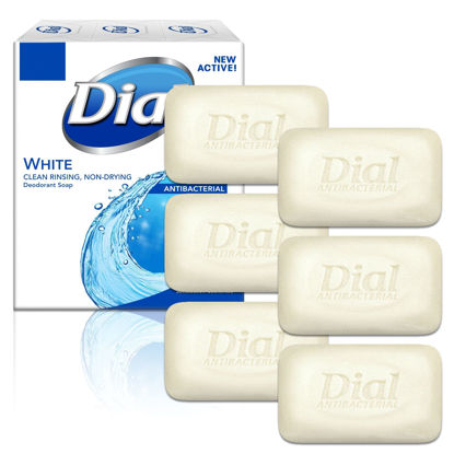 Picture of Dial White Antibacterial Deodorant Soap 3.2 oz bars 6 Bar Set