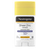 Picture of Neutrogena Sheer Zinc Oxide Mineral Sunscreen Stick with Vitamin E, Broad Spectrum SPF 50+ & UVA/UVB Protection, Water Resistant & Residue-Free Application, Paraben-Free, Dye-Free, 1.5 oz