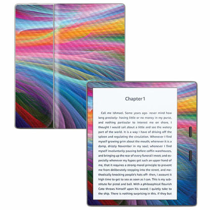 Picture of MightySkins Carbon Fiber Skin for Amazon Kindle Oasis 7" (9th Gen) - Rainbow Waves | Protective, Durable Textured Carbon Fiber Finish | Easy to Apply, Remove, and Change Styles | Made in The USA