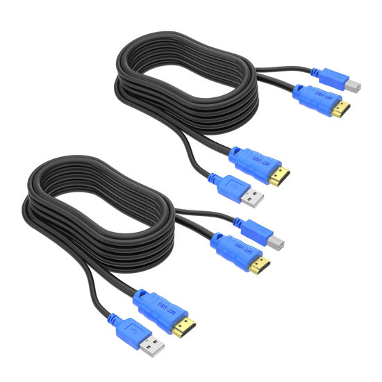 GetUSCart MTVIKI 2 Packs USB HDMI KVM Cable 6ft 4K HDMI USB A to HDMI