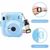 Picture of SUNMNS Clear Crystal Protective Case Compatible with Fujifilm Instax Mini 11 Instant Camera, Hard PVC Cover with Removable Rainbow Shoulder Strap (Shining Blue)