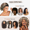 Picture of YANIBEST Silk Bonnet for Sleeping Satin Bonnet Hair Bonnets for Black Women and Men Double Layer Ajustable Bonnet for Curly Braids Hair