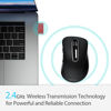 Picture of memzuoix 2.4G Wireless Mouse, 1200 DPI Computer Wireless Mouse with USB Receiver, Portable Wireless USB Mouse Battery Powered Cordless Mouse for Laptop, PC, Desktop, 5 Buttons (Black)