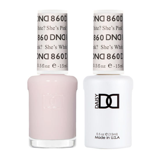 Picture of DND Gel Polish Set - 1 each of Gel Polish and Nail Polish, 860 She’s White? She’s Pink?, 0.5 Fl Oz