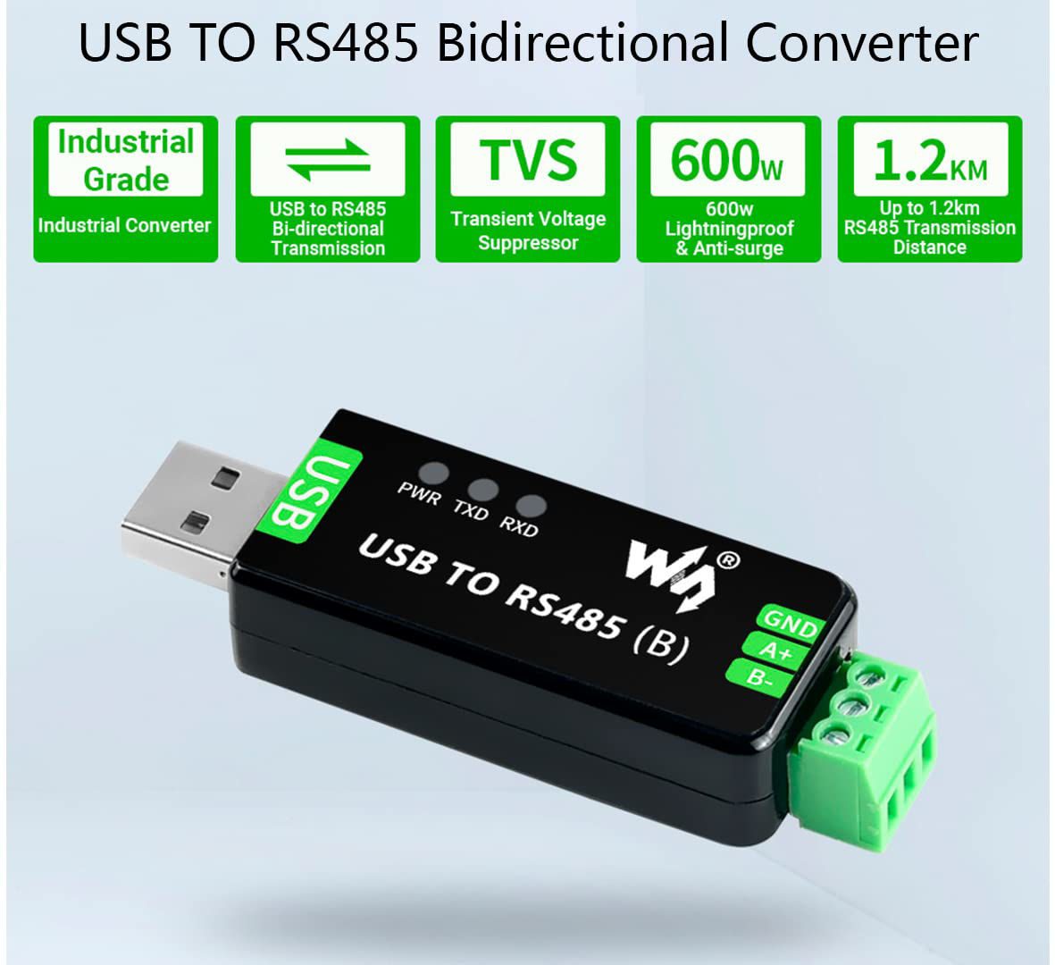 GetUSCart- Industrial USB TO RS485 Converter Bidirectional Adapter ...
