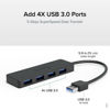 Picture of Plugable 4 Port USB Hub 3.0, USB Splitter for Laptop, Compatible with Windows, Surface Pro, PC, Chromebook, Linux, Android, Charging Not Supported