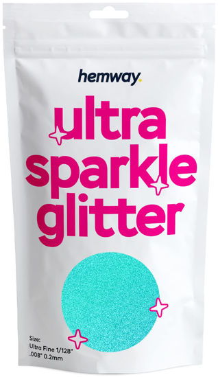 Picture of Hemway Premium Ultra Sparkle Glitter Multi Purpose Metallic Flake for Arts Crafts Nails Cosmetics Resin Festival Face Hair - Baby Blue Iridescent - Ultrafine (1/128" 0.008" 0.2mm) 100g / 3.5oz