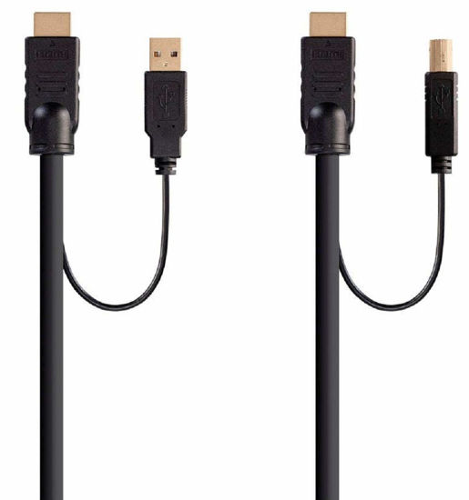 Picture of Monoprice - 136645 HDMI USB Combo Cable - 10 Feet, 4K@60Hz, High Dynamic Range (HDR) for KVM Switches - Switch Series Black