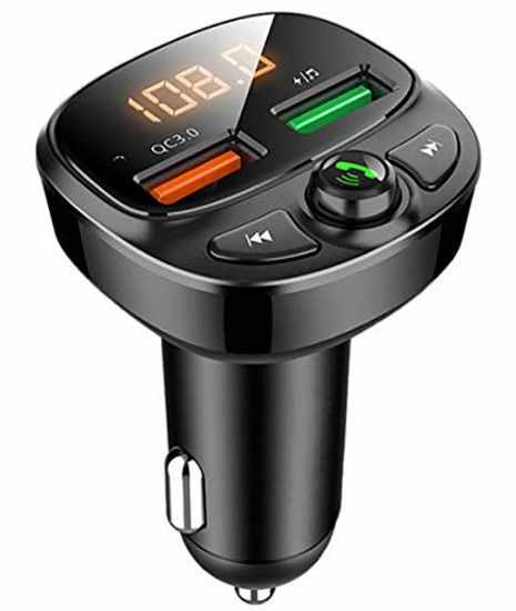 Bluetooth FM Transmitter for Car - Bluetooth Car Adapter Radio Transmitter,  Dual USB Car Charger, MP3 Music Player Bluetooth 5.0 Car Kit with