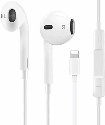 Picture of Replacement for iPhone Headphones Wired Stereo Sound Earbuds Earphones with Microphone and Volume Control,Isolation Noise Compatible with 14/13/12/11 All iOS Systems
