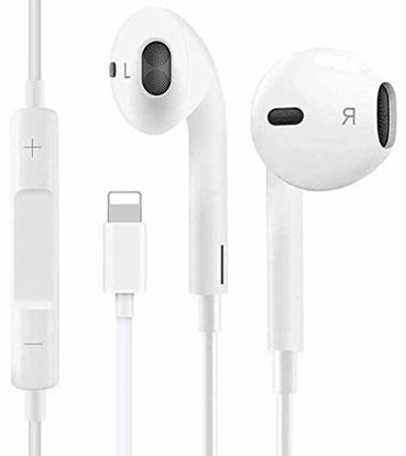 Picture of Headphones Replacement for iPhone Wired Stereo Sound Earbuds Earphones with Microphone and Volume Control,Isolation Noise Compatible with 14/13/12/11 All iOS Systems?White?