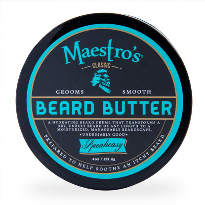 Picture of Maestro's Classic BEARD BUTTER | Anti-Itch, Extra Soothing, Hydrating Beard Creme For All Beard Types & Lengths- Speakeasy Blend, 4 Ounce