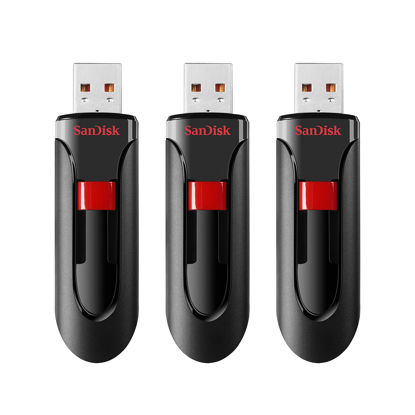 Picture of SanDisk 32GB 3-Pack Cruzer Glide USB 2.0 Flash Drive (3x32GB) - SDCZ60-032G-G46T