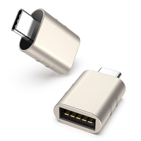 Picture of Syntech USB C to USB Adapter Pack of 2 USB C Male to USB3 Female Adapter Compatible with MacBook Pro 2021 iMac iPad Mini 6/Pro MacBook Air 2022 and Other Type C or Thunderbolt 4/3 Devices Starlight
