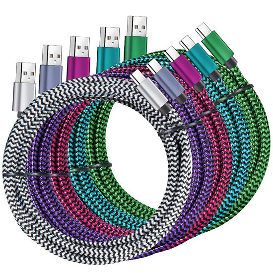 Picture of QQLIKE USB Type c Cable, 5 Pack (6FT) Nylon Braided 3A Fast Charging Cord for Samsung Galaxy S9 S8 Note 9 Note 8 Galaxy Note 20 10 S21 S20 S10 Plus