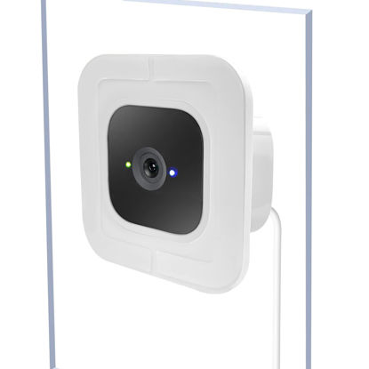 Picture of 2 Pack Window Mount Compatible with Blink Mini Indoor, Secured Camera Glass Wall Holder for Single Pane Glass Windows/Doors for Outside Security Monitoring,White