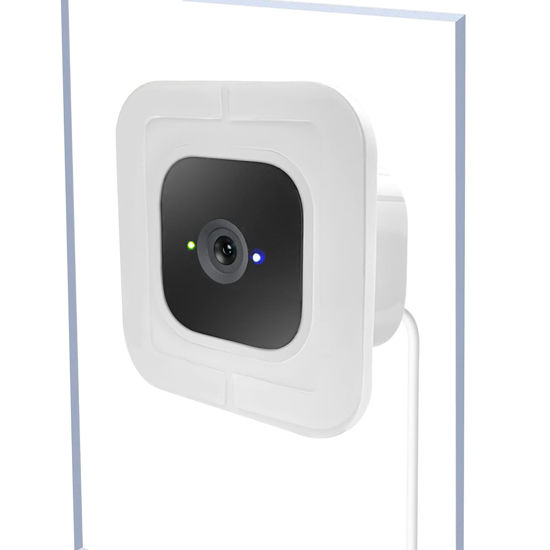 Picture of 2 Pack Window Mount Compatible with Blink Mini Indoor, Secured Camera Glass Wall Holder for Single Pane Glass Windows/Doors for Outside Security Monitoring,White