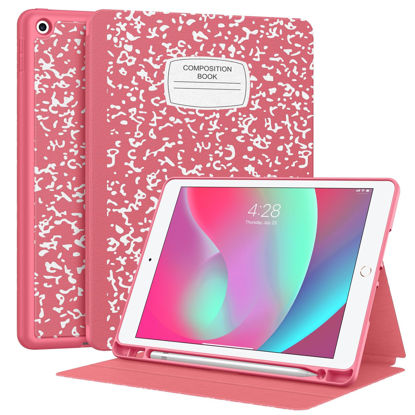 Picture of Supveco Case for iPad 9th/8th/7th Generation 10.2 inch (2021/2020/2019 Model) with Pencil Holder, Premium Folio Stand Case with Auto Wake/Sleep,Soft TPU Back Shell Cover for iPad 10.2 Inch-Watermelon
