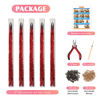 Picture of Hair Tinsel Kit with Tools and Instruction Easy to Use 1000 Strands 47 Inches Glitter Tinsel Hair Extensions for Women and Girls, Sparkling Shinny Fairy Hair Accessories for Christmas New Year Halloween Cosplay Party (RED)