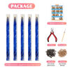 Picture of Hair Tinsel Kit with Tools and Instruction Easy to Use 1000 Strands 47 Inches Glitter Tinsel Hair Extensions for Women and Girls, Sparkling Shinny Fairy Hair Accessories for Christmas New Year Halloween Cosplay Party (Sapphire-Blue)
