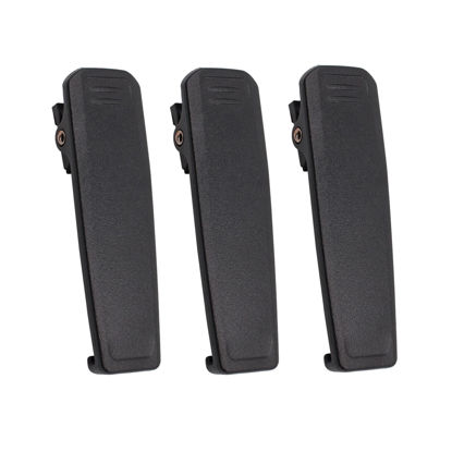Picture of Replace MB-133 Belt Clip Compatible for ICOM Walkie Talkie IC-A16 IC-A16E IC-F1000/F2000 IC-F1100/F2100 IC-F3400/F4400 IC-F29SR Series BP-278 BP-279 BP-280 BP-283 BP-284 Battery Belt Clip 3PCS