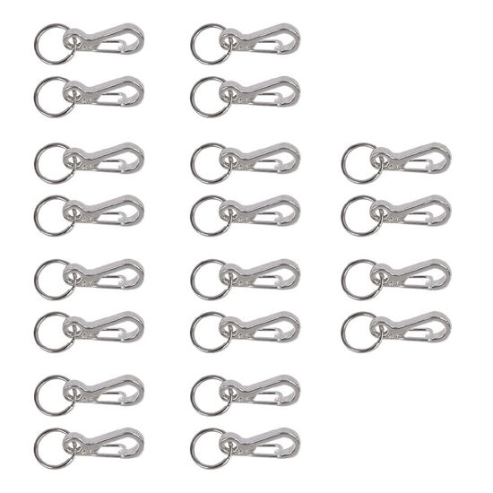 Picture of Foto&Tech Small Quick Release Adapter Clip for Camera with Round Lugs for Camera Strap, 33lb Breaking Force (10 Pieces, Silver)