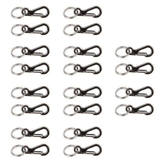 Picture of Foto&Tech Small Quick Release Adapter Clip for Camera with Round Lugs for Camera Strap, 33lb Breaking Force (10 Set, Gray)