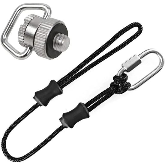 Picture of Foto&Tech Stainless Steel 1/4" Camera Mount D-Ring Neck Strap Wrist Strap Holder QR Shoulder Strap Sling Adapter(1 Piece Screw+ Tether Cable)