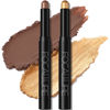 Picture of FOCALLURE 2 Pcs Shimmer Cream Eyeshadow Stick,Brightener Eyeshadow Pencil Crayon,Highlighter Eye Shadow Stick Sets with Crease-proof Formula,Long Lasting Waterproof Eye Shadow Make Up,Fancy Tabac