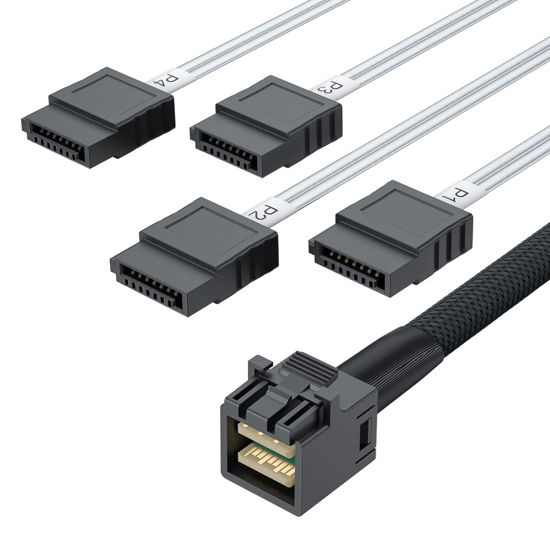 2 Pack] 10Gtek Internal Mini SAS HD SFF-8643 to Mini SAS SFF-8087 Cable, 0.8-Meter(2.6ft), Foldable, Flexible