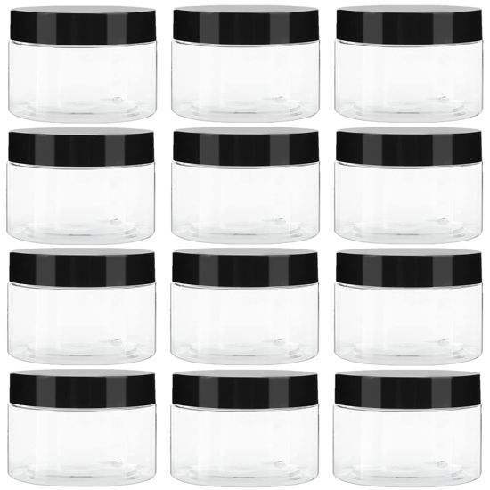 Picture of 36 Pack 1 Oz Small Plastic Container Jars with Lids and Labels BPA Free, TUZAZO Empty Round Clear Cosmetic Containers Plastic Slime Jars for Lotion, Cream, Ointments, Samples, Makeup, Travel Storage (36)