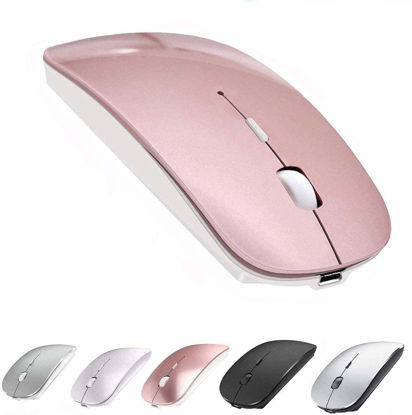 Picture of ZERU Bluetooth Mouse Rechargeable Wireless Mouse for MacBook Pro,Bluetooth Wireless Mouse for Laptop PC Computer (Rose Gold)