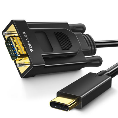 Picture of USB-C to VGA Cable, USB to VGA Cord 5FT, USB3.1 Type-C Compatible with Thunderbolt 3 for MacBook Pro, Samsung Galaxy, Dell XPS 13/15, Lenovo Yoga-1080P@60Hz