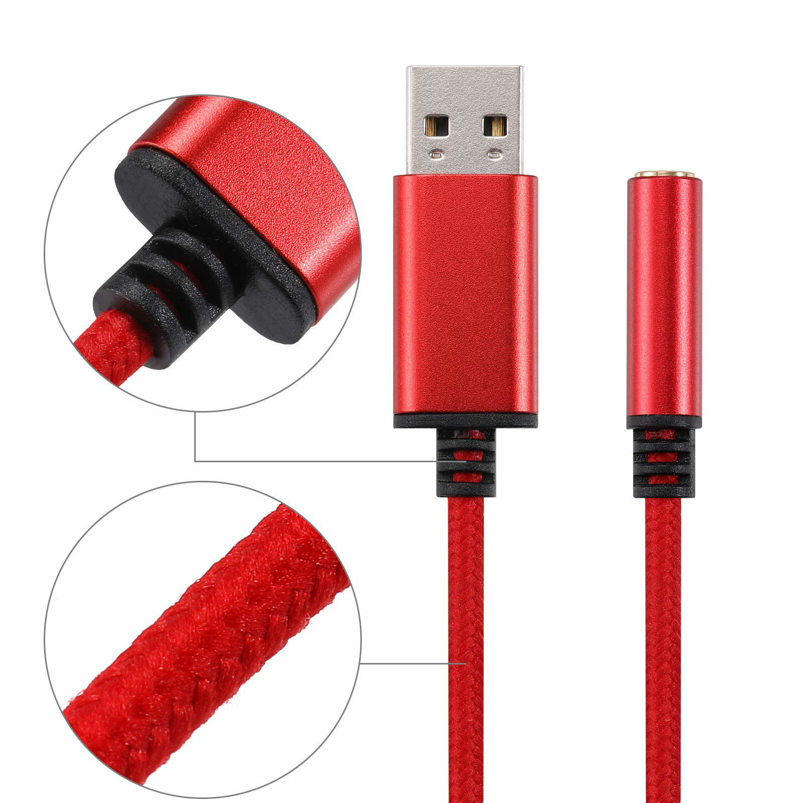 GetUSCart- USB to 3.5mm Headphone Jack Audio Adapter, Support USB to TRRS 4-Pole 3.5 aux Port ...
