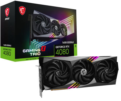 Picture of MSI Gaming GeForce RTX 4080 16GB GDRR6X 384-Bit HDMI/DP Nvlink Tri-Frozr 3 Ada Lovelace Architecture Graphics Card (Gaming X Trio)