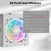 Picture of Redragon PSU007 80+ Gold 850 Watt ATX Fully Modular Power Supply w/ 80 Plus Gold Certified, Compact 160mm Size and Low Noise RGB Fan 0 RPM, 100% Japanese Capacitors, Full Mod Cables, White