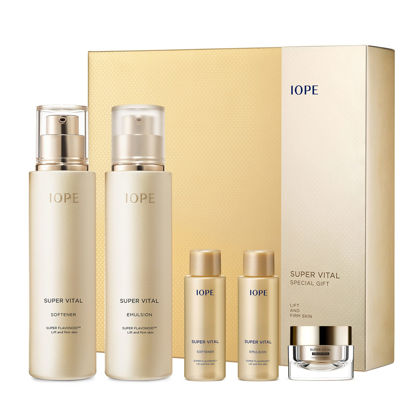 Picture of IOPE Super Vital Skin Care Set - Face Toner, Lotion and Moisturizer for Anti Aging, Korean Skincare - Facial Care Kit for All Skin for Hydration & Lifting - 2pcs with 3 Samples