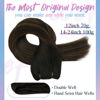Picture of [Discontinued] Sunny Weft Hair Extensions Black Ombre Medium Brown Balayage Weft Bundles Hair Extensions Sew in Weft Human Hair Extensions 100g Full Head Sew in Hair Bundles Ombre Double Weft 24inch