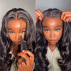 Picture of ISEE HAIR HD Lace Front Wig Wear & Go Glueless Lace Wig Brazilian Body Wave Lace Wigs For Women No Glue 4x6 Lace Pre Cut Wig Human Hair Wigs Transparent Lace Closure Wigs 180% Density 18 Inch