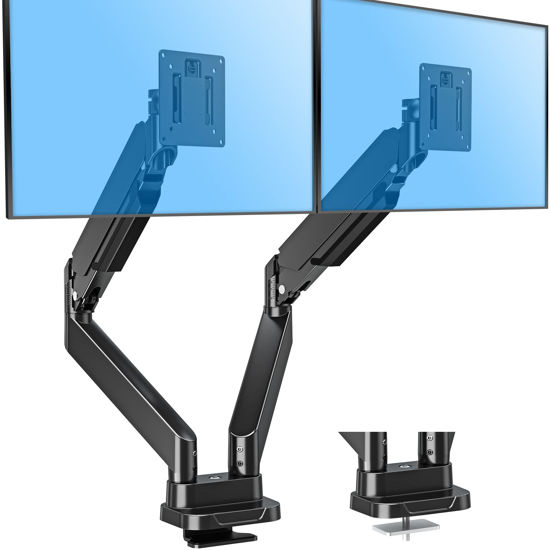 GetUSCart- MOUNTUP Dual Monitor Mount Fits 13''-39'' Screen, Ultrawide Dual Monitor  Desk Mount, Adjustable Gas Spring Double Monitor Arms, VESA Bracket with  Clamp/Grommet Mounting Base, Computer Monitor Stand