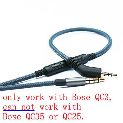 Picture of NewFantasia cable for Bose QuietComfort 3, QC3 Headphones, Remote volume control & Mic fit Samsung Galaxy Sony Xiaomi Huawei Android