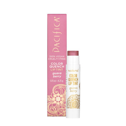 Picture of Pacifica Beauty, Color Quench Tinted Lip Balm, Guava Berry, Coconut Oil, Cocoa Seed Butter, Vitamin E, Moisturizer for Dry Cracked Skin, Talc Free, Mineral Oil Free, Paraben Free, Vegan & Cruelty Free