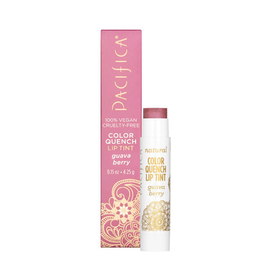 Picture of Pacifica Beauty, Color Quench Tinted Lip Balm, Guava Berry, Coconut Oil, Cocoa Seed Butter, Vitamin E, Moisturizer for Dry Cracked Skin, Talc Free, Mineral Oil Free, Paraben Free, Vegan & Cruelty Free