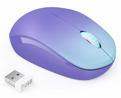 Picture of seenda Wireless Mouse, 2.4G Noiseless Mouse with USB Receiver Portable Computer Mice for PC, Tablet, Laptop, Notebook Chromebook - Gradient Purple