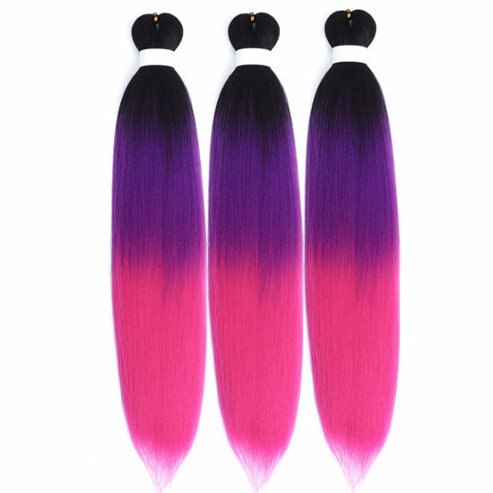 GetUSCart Ombre Purple Pink Braiding Hair Pre Stretched Braids