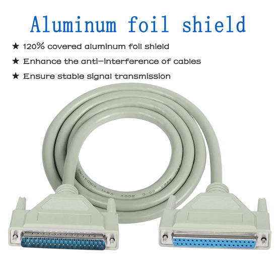 Kentek 3ft DB37 Serial Cable – 28AWG Molded RS-449 D-Sub 37 Pin Male To Male
